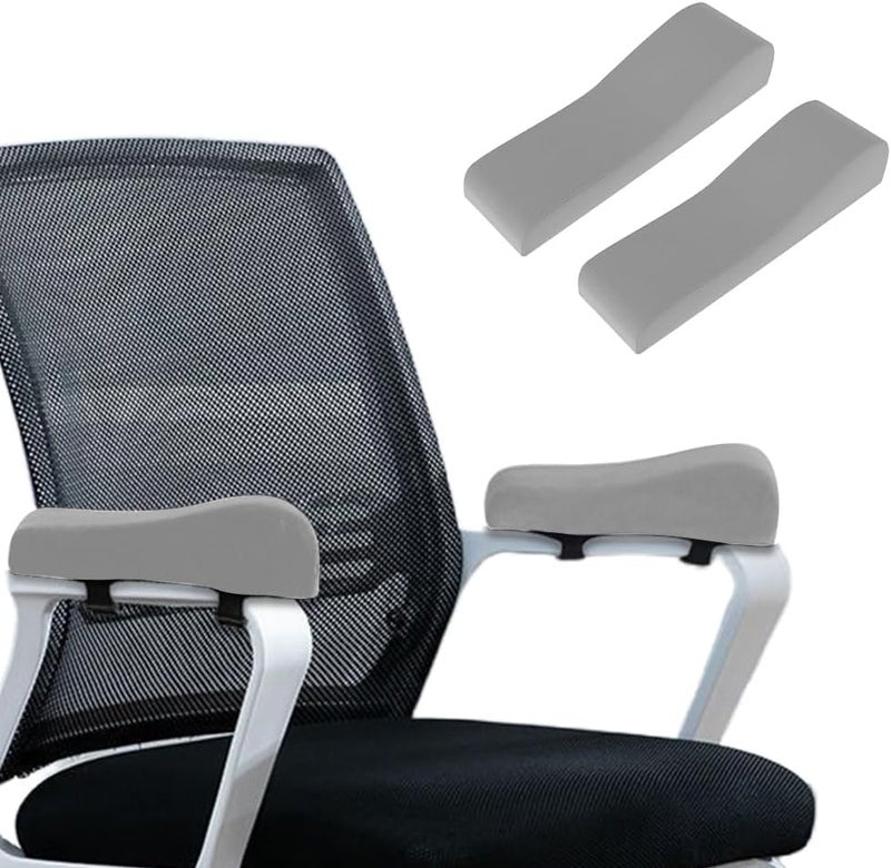 Shapeazy 2 Pack Office Chair Armrest Pads Covers,Arm Rest Pad with Memory Foam Elbow Pillow for Forearm Pressure Relief, Arm Rest Covers for Office Chairs, Wheelchair, Comfy Gaming Chair (Grey) - Image 1